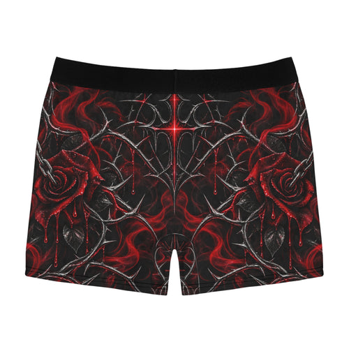 Black & Red Gothic Rose Boxer Briefs — Men's All-Over-Print Underwear