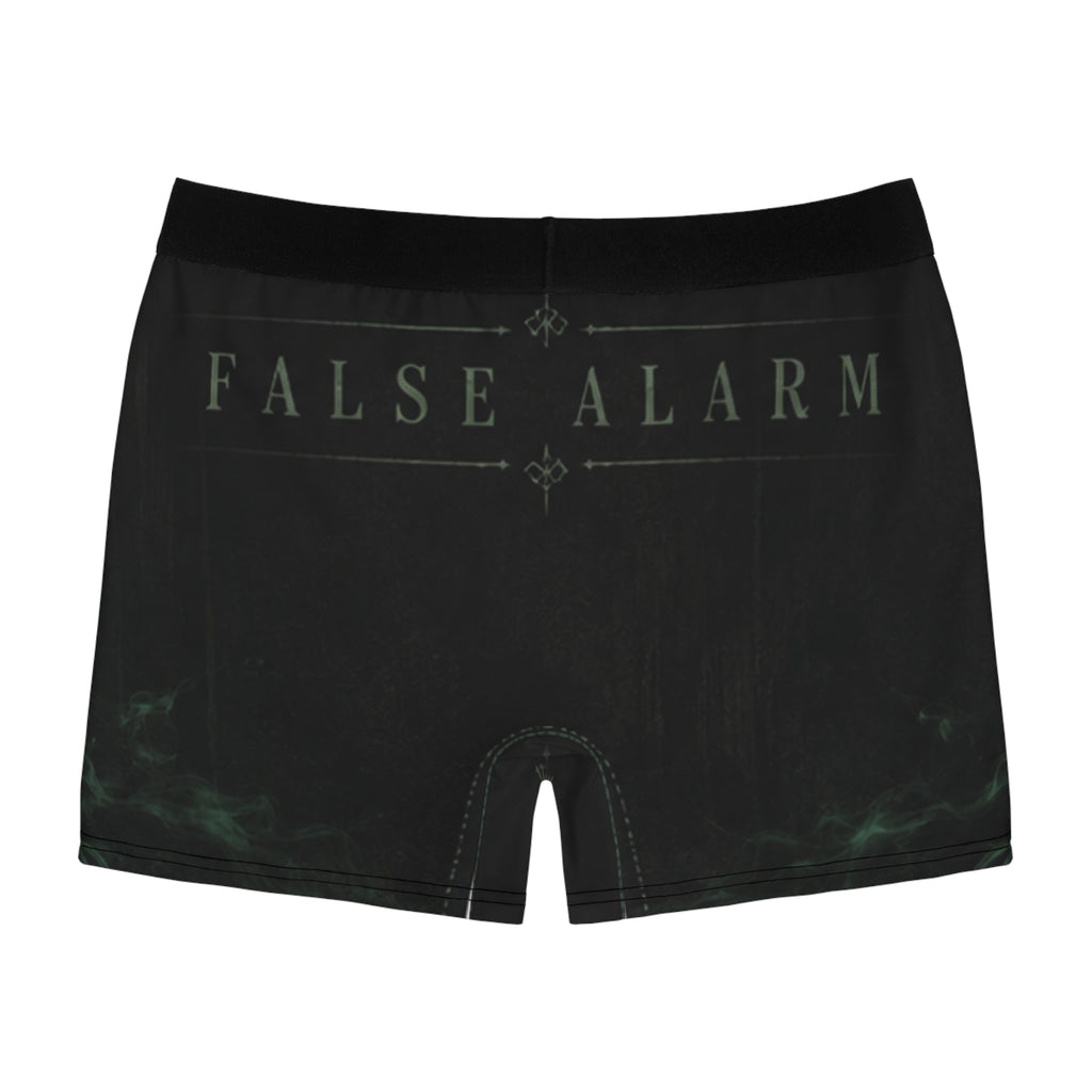 Men's Boxer Briefs – 'False Alarm' Dark Green Smoke Pattern