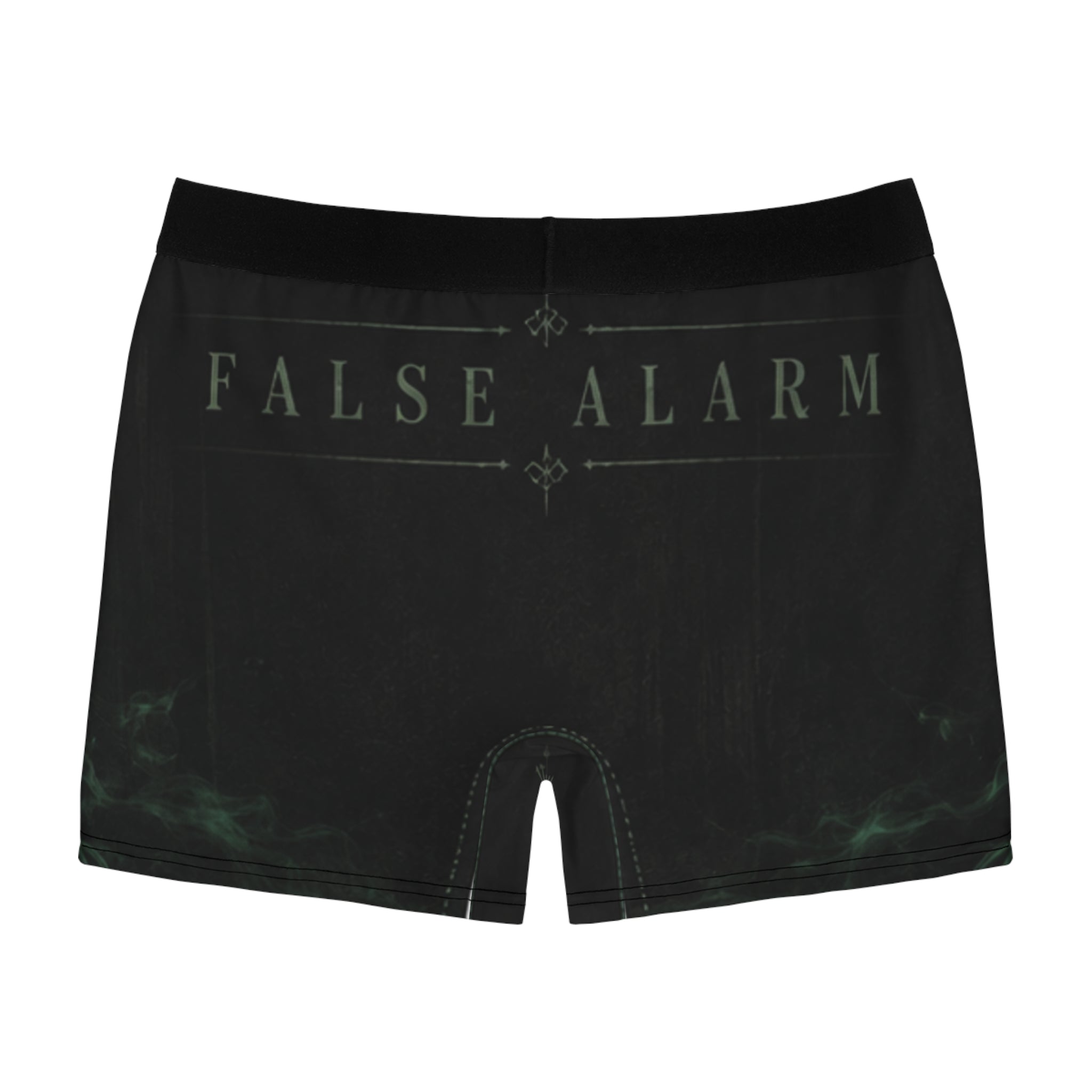 Men's Boxer Briefs – 'False Alarm' Dark Green Smoke Pattern
