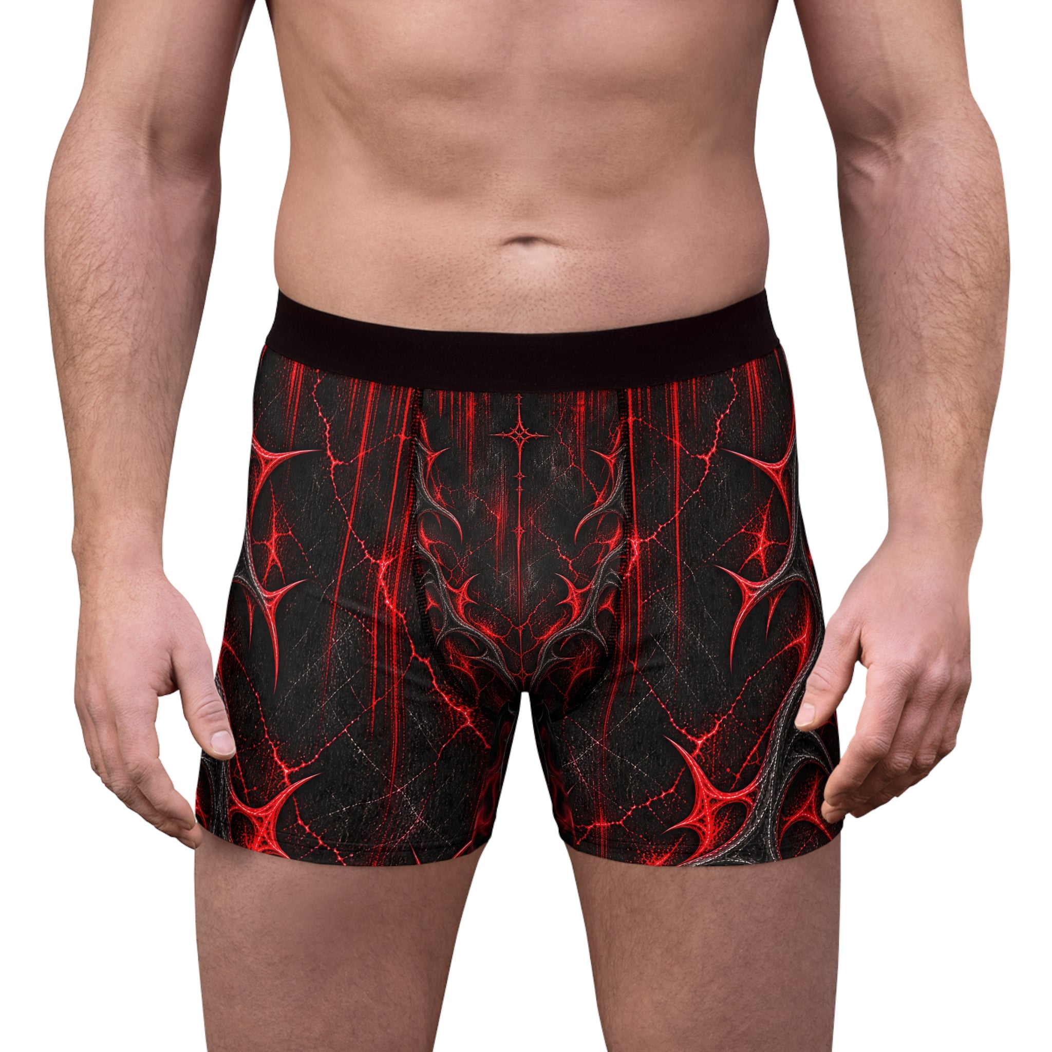 Black & Red Gothic Rose Boxer Briefs — Men's All-Over-Print Underwear